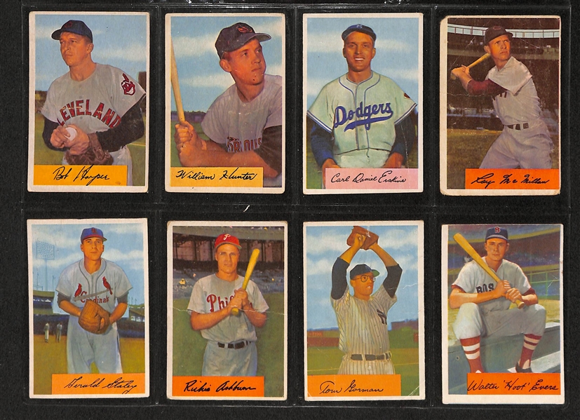 Lot Of 74 1954 Bowman Baseball Cards w. Richie Ashburn